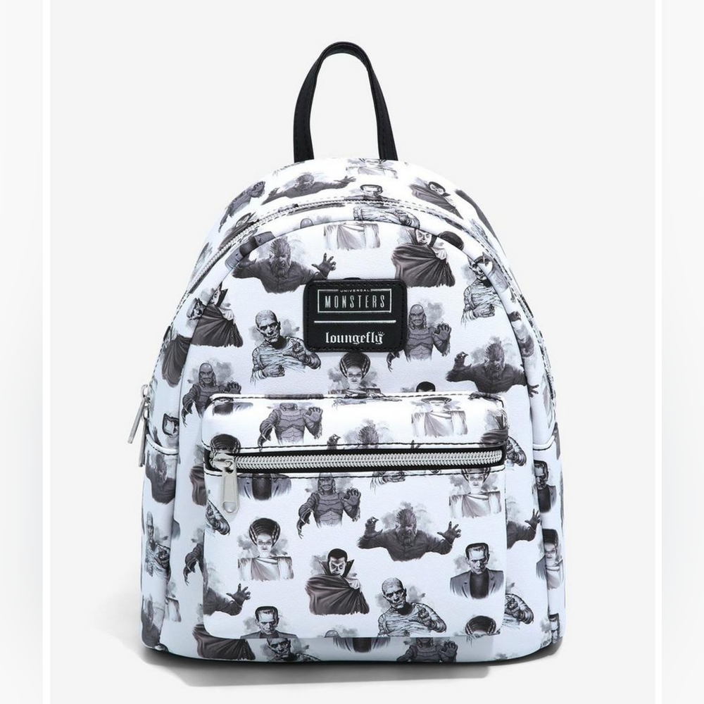 Loungefly Universal Monsters Icons Black and White Mini Backpack NWT